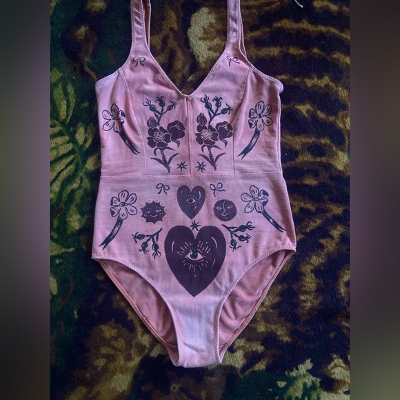 Serpent & Bow Madder Root Dyed Leotard underwear swimsuit - Picture 7 of 15